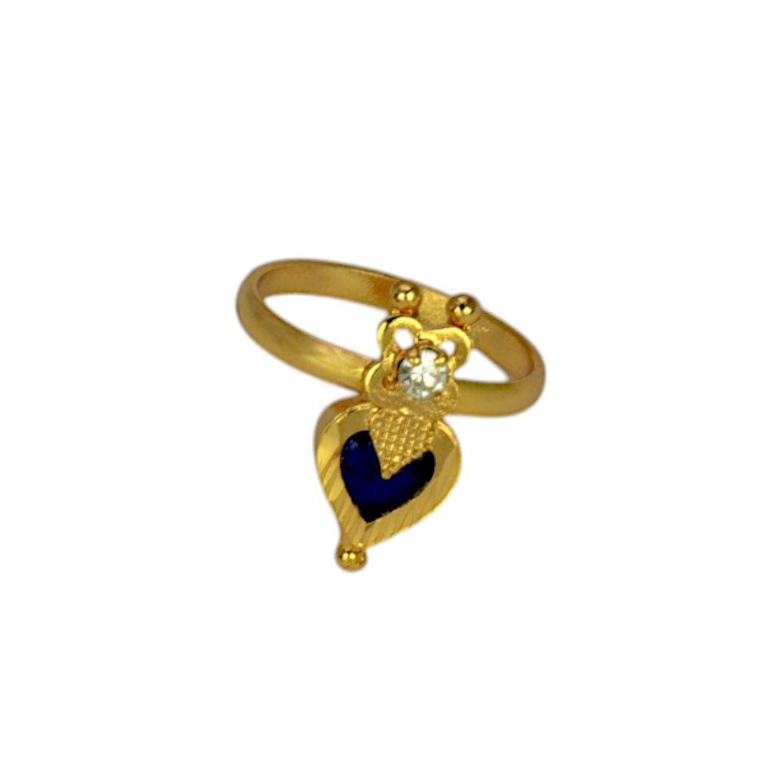 Ethnic Gold Plated Heart Enamel Finger Ring - KSupreme