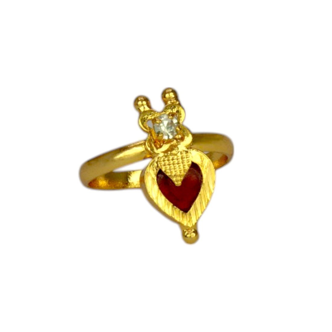 Ethnic Gold Plated Heart Enamel Finger Ring - KSupreme