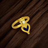 Ethnic Gold Plated Heart Enamel Finger Ring - KSupreme