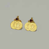 Ethnic Gold - Plated Stone Lakshmi Kasu Stud Earrings - K Supreme