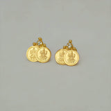 Ethnic Gold - Plated Stone Lakshmi Kasu Stud Earrings - K Supreme