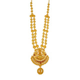 Ethnic Matte Gold Plated Lakshmi Kasu Long Necklace - K Supreme