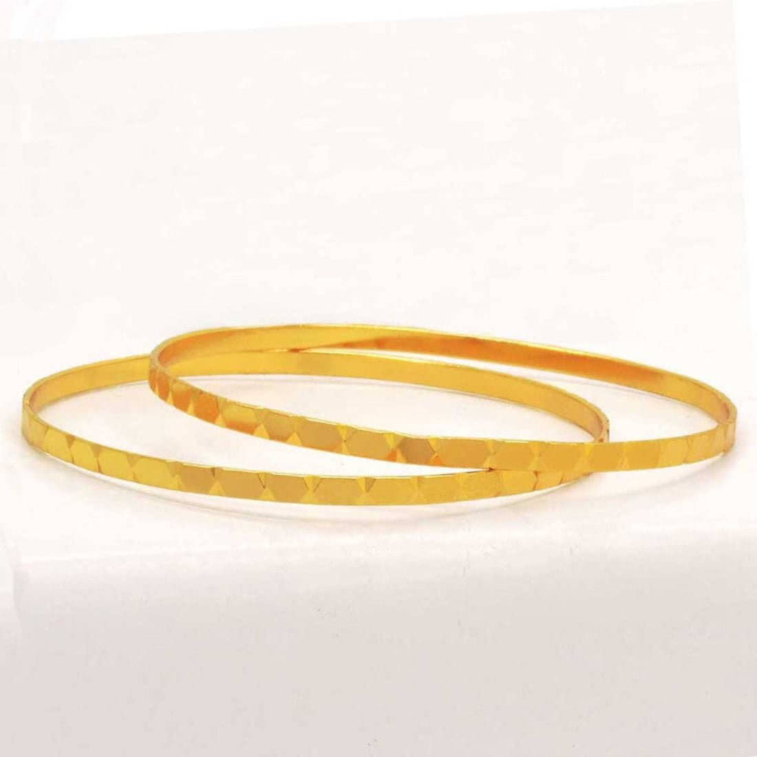 Evergreen Gold Plated Designer Cutting Glass Bangles - K Supreme