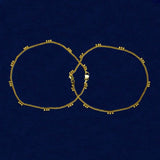 Expand Elegant Gold Plated Beads Thin Link Chain Anklets - KSupreme