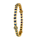 Exquisite Gold Plated Floral Stone Bangle - K Supreme