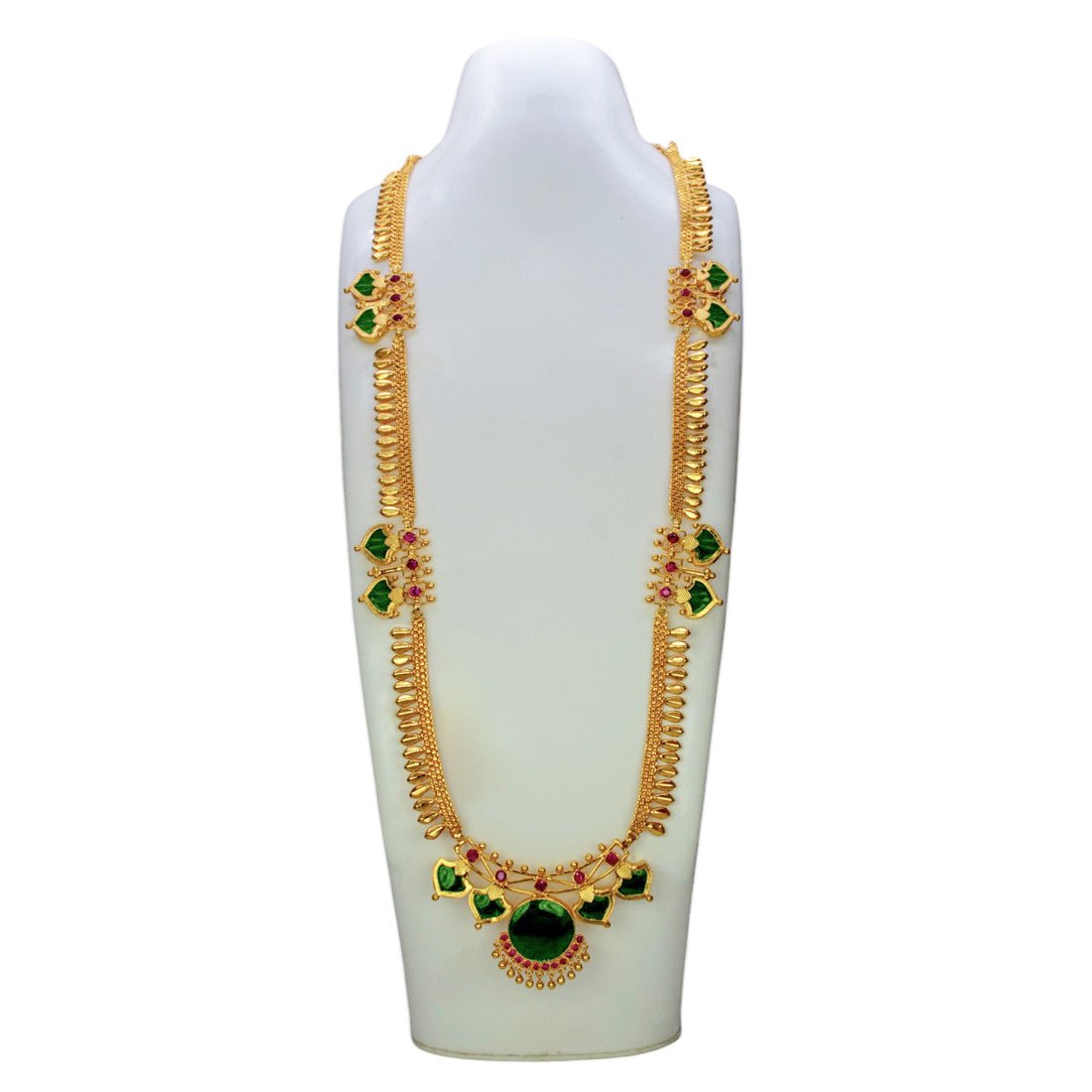 Exquisite Premium Gold Plated Jasmine Palakka Long Necklace - K Supreme