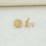 Fabulous Gold Plated Floral CZ Stud Earrings - K Supreme
