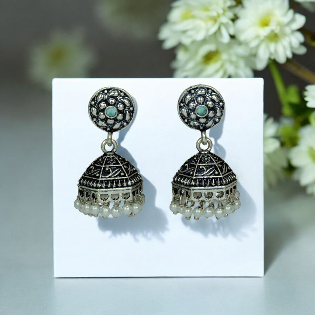 Fashion Black Metal Oxidized Jimikki/Jhumka Earrings - KSupreme