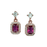 Fashionable CZ Square Stone Drop Earrings - K Supreme