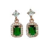 Fashionable CZ Square Stone Drop Earrings - K Supreme