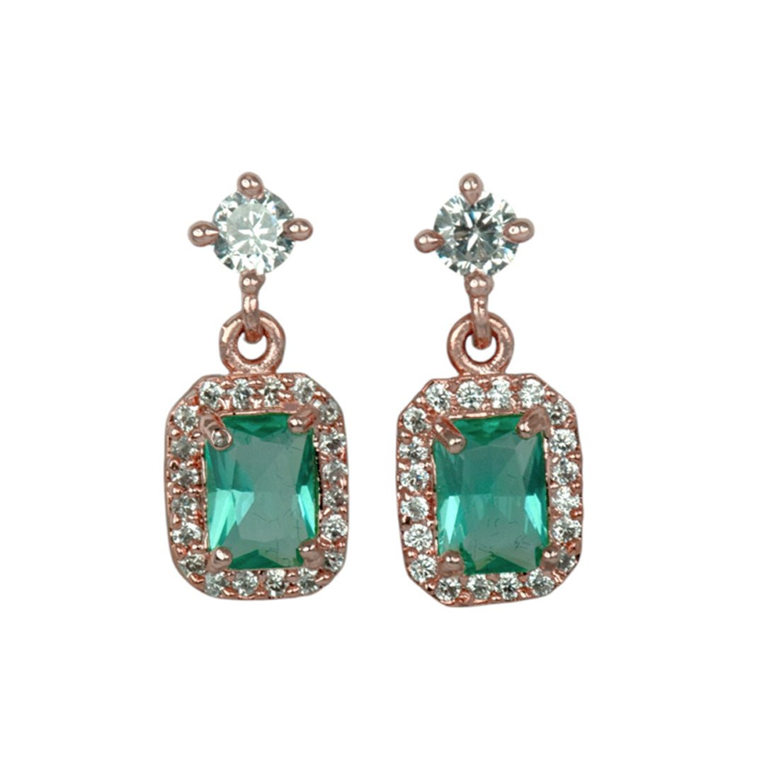 Fashionable CZ Square Stone Drop Earrings - K Supreme