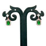 Fashionable CZ Square Stone Drop Earrings - K Supreme