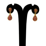 Fashionable Gold Plated Teardrop Stone Drop Earrings - K Supreme