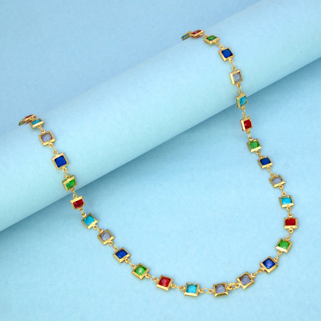 Fashionable Light - weight Multi - colour Stone Chain - KSupreme