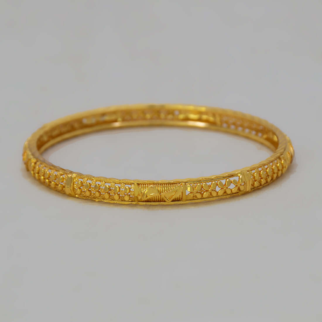 Floral Filigree Gold Plated Net Bangle - K Supreme