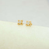 Floral Gold Plated CZ Second Stud/Kids Studs - K Supreme