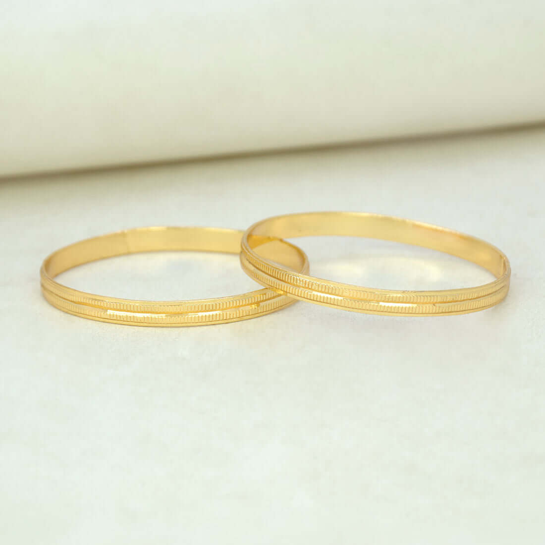 Gold Plated Baby Double - Line Rail Bangles - K Supreme