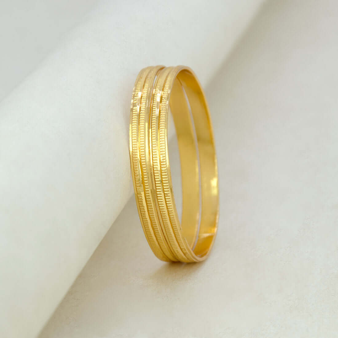 Gold Plated Baby Double - Line Rail Bangles - K Supreme