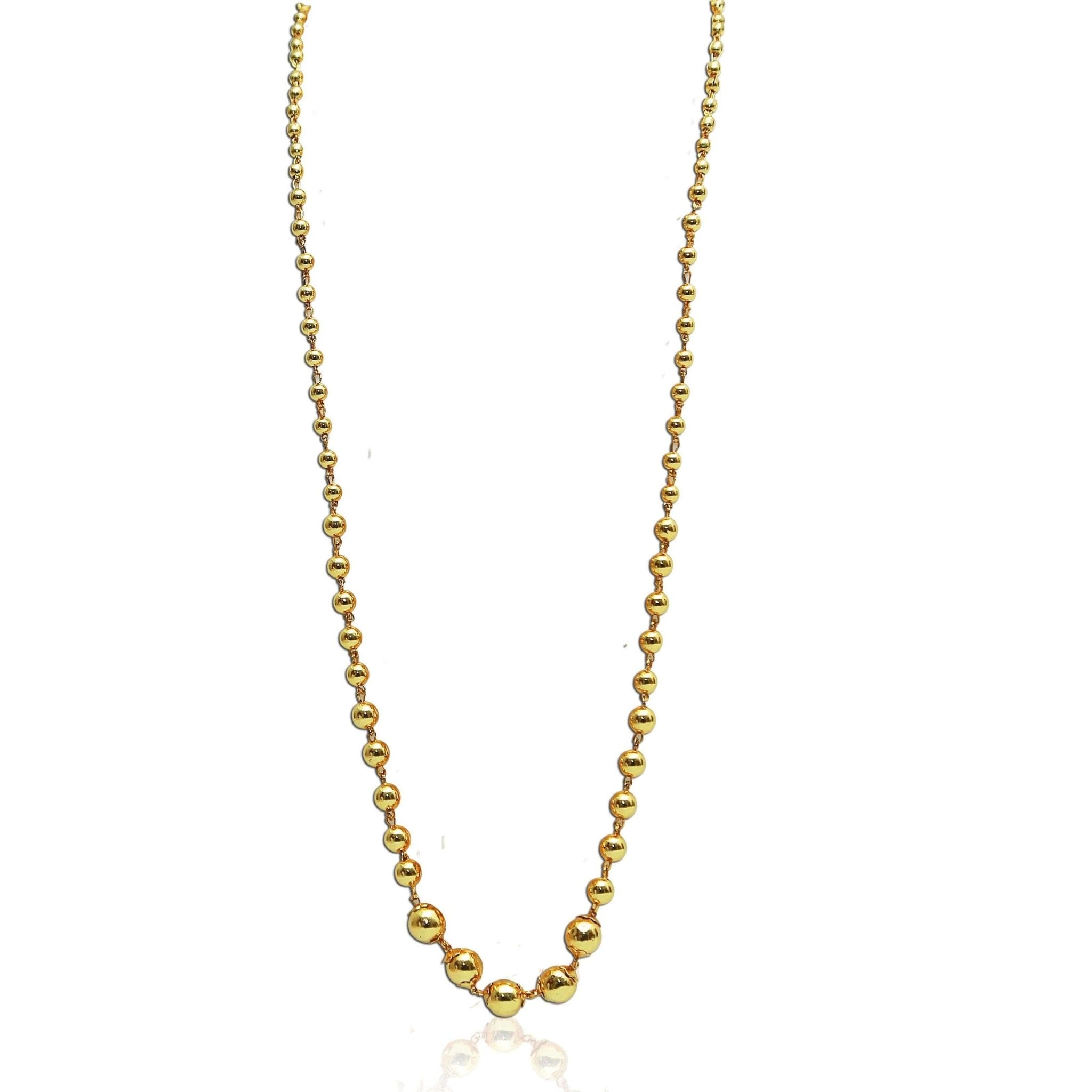 Gold Plated Ball Chain Necklace - K Supreme