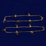 Gold Plated Black Crystal Hanging Box Chain Anklets - KSupreme