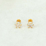 Gold Plated Classic CZ Second Stud Earrings - K Supreme