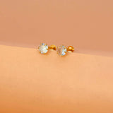 Gold Plated Classic CZ Second Stud Earrings - K Supreme