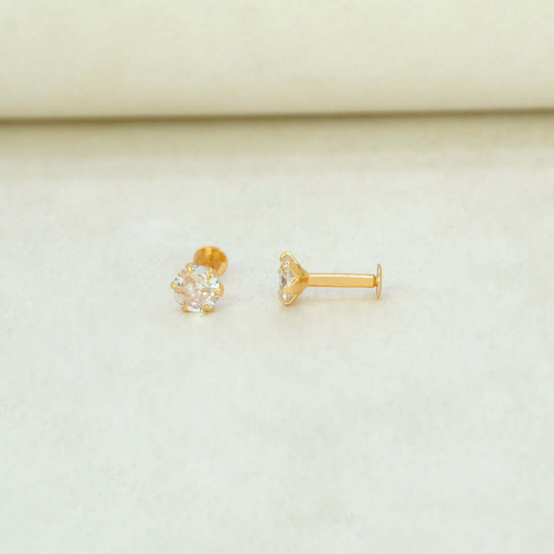 Gold Plated Classic CZ Second Stud Earrings - K Supreme