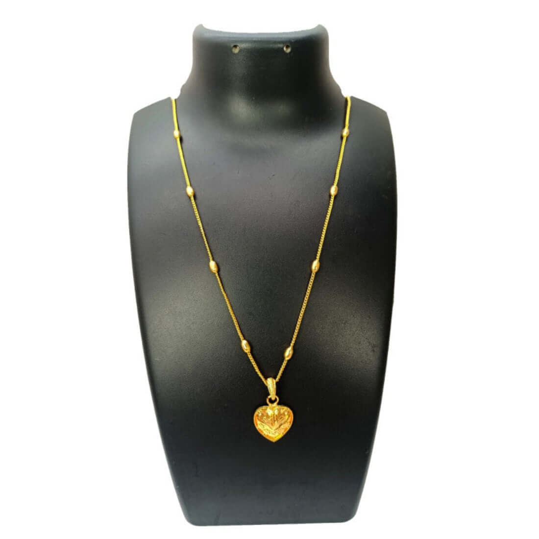 Gold Plated Delicate Chain With Small Intricate Heart Pendant - K Supreme