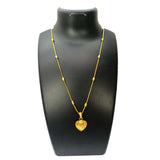 Gold Plated Delicate Chain With Small Intricate Heart Pendant - K Supreme