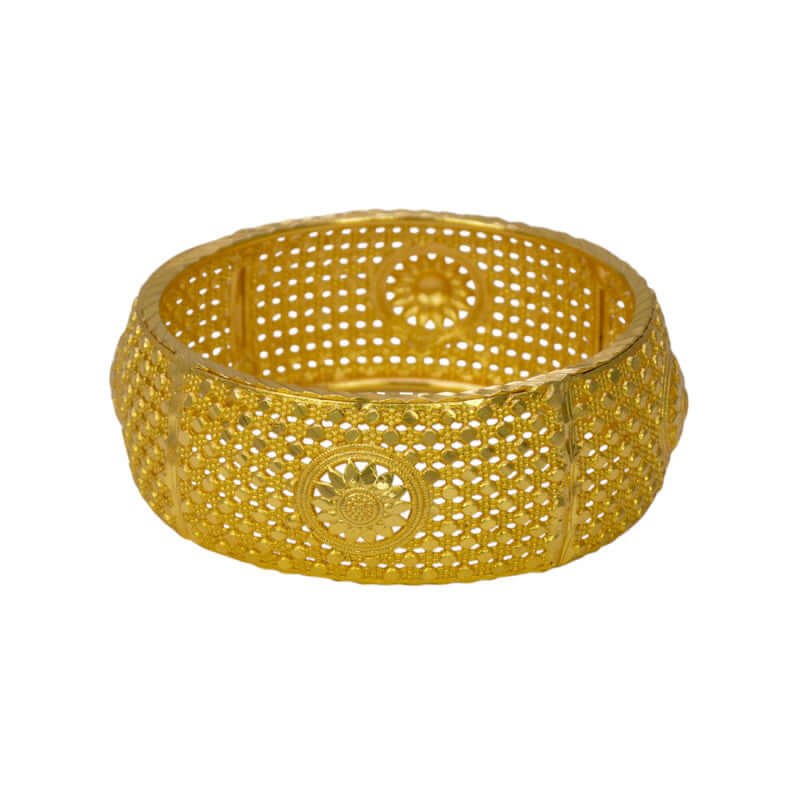 Gold Plated Designer Broad Wedding Bangle - K Supreme