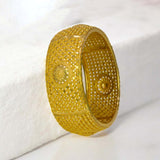 Gold Plated Designer Broad Wedding Bangle - K Supreme