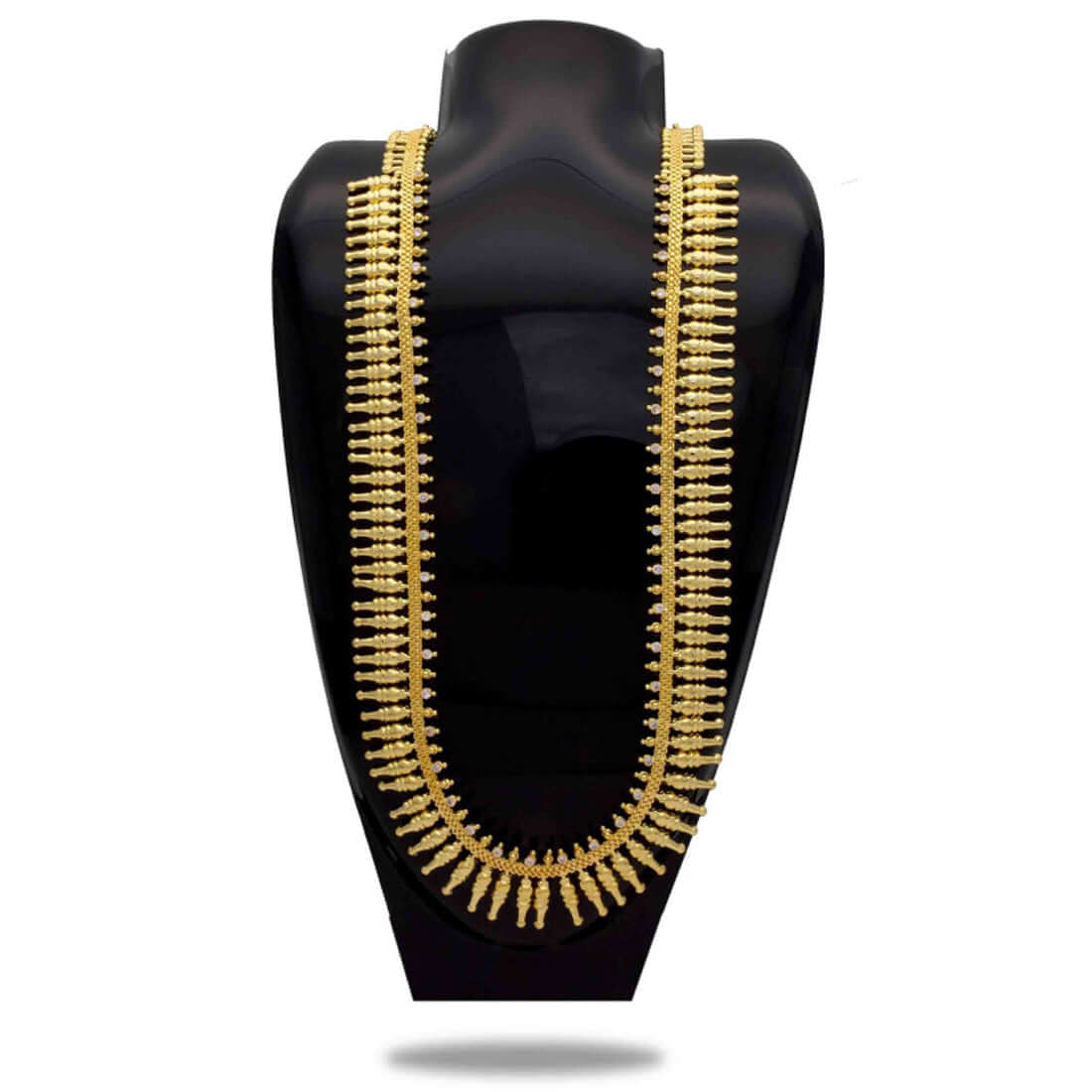 Gold Plated Designer Long Chain With White Stone - K Supreme