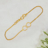 Gold Plated Double Circle Box Chain Bracelet