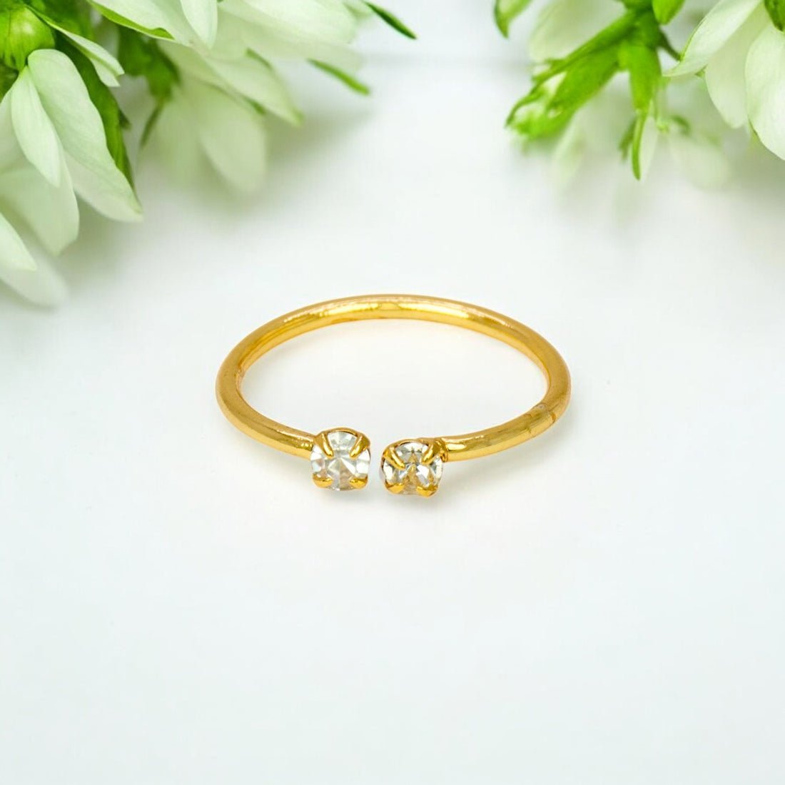 Gold Plated Double Side Stone Toe Ring/Minji - KSupreme