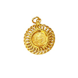 Gold Plated Head Engraved Sun Pendant - K Supreme