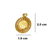 Gold Plated Head Engraved Sun Pendant - K Supreme