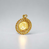 Gold Plated Head Engraved Sun Pendant - K Supreme