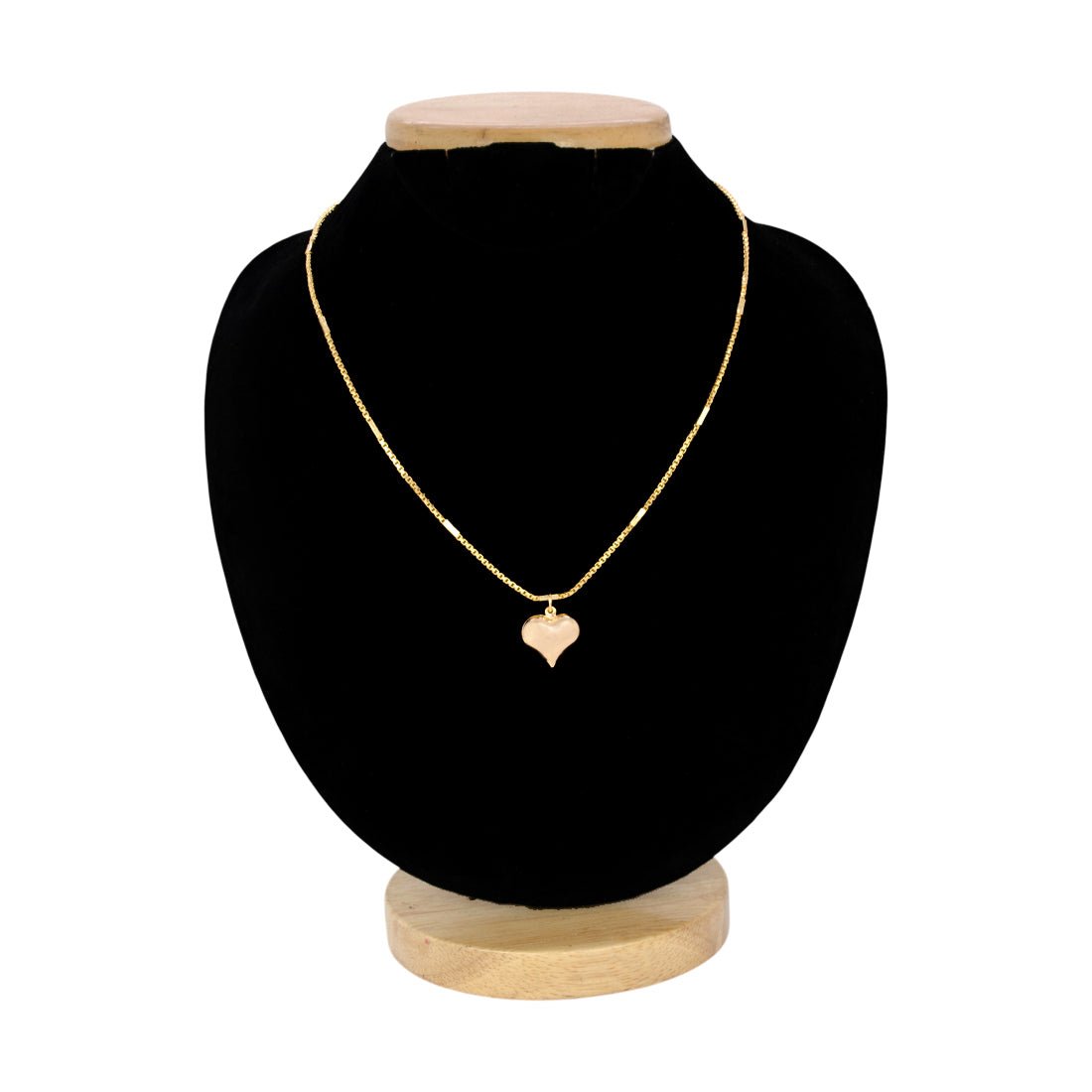 Gold Plated Heart Pendant Thin Savitham Box Chain - K Supreme