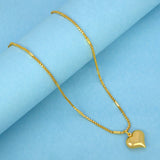Gold Plated Heart Pendant Thin Savitham Box Chain - K Supreme