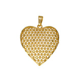 Gold Plated Intricate Design Net Heart Pendant - K Supreme