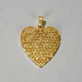 Gold Plated Intricate Design Net Heart Pendant - K Supreme