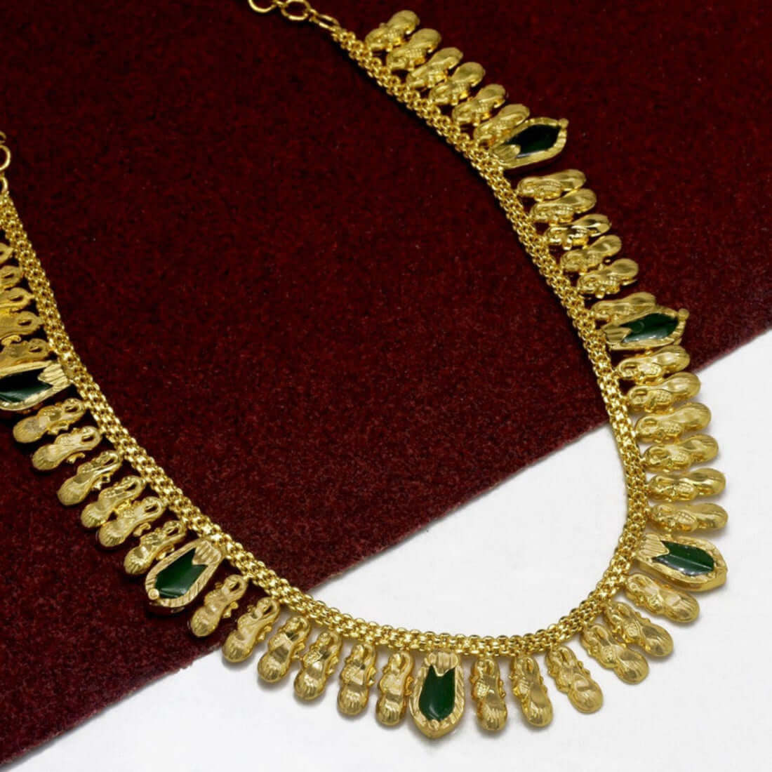 Gold Plated Kerala Traditional Jasmine Buds Nagapadam Necklace - K Supreme
