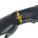 Gold Plated Kids Floral White Stone Bracelet
