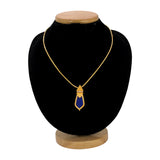 Gold Plated Medium Blue Nagapadam Pendant Chain