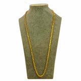 Gold Plated Nice Designer Saniya Chain displayed on a bust mannequin, showcasing its stylish design and shiny finish.