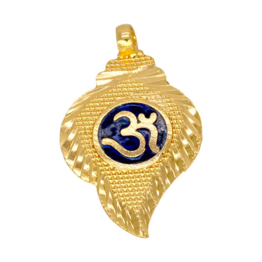 Gold Plated Om Thali Conch Shell Design Pendant - K Supreme
