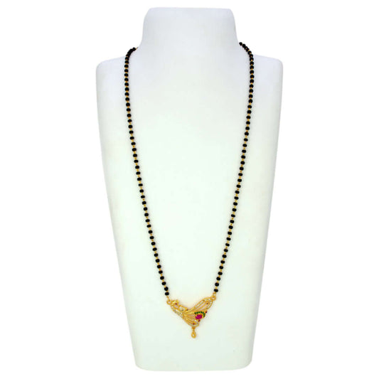 Gold Plated Peacock Pendant Mangalsutra Chain