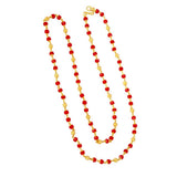 Gold - Plated Red Crystal Beaded Chain - K Supreme