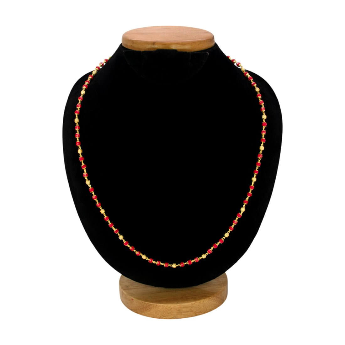Gold - Plated Red Crystal Beaded Chain - K Supreme