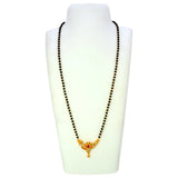 Gold Plated Ruby Emerald and CZ Peacock Pendant Manglasutra